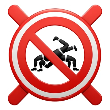 traffic sign style emoji of no wrestling allowed sticker