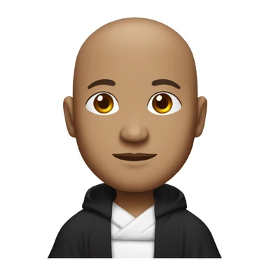 monk in black and white robe sticker