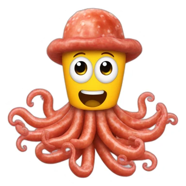 poulpe avec 8 tentacules saucisses sticker