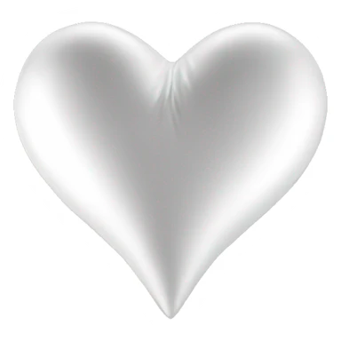 White heart shaped satin pillow sticker
