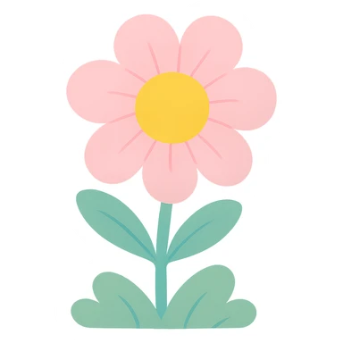 Remove the background, keep only the pastel flower in a soft dreamy style with no background. sticker