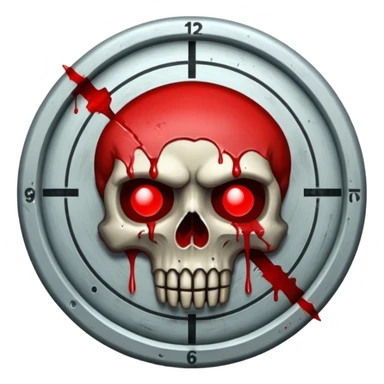 A target sight, nothing else. In the style of your bleeding skull art sticker