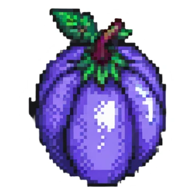 eggplant, pixel art style sticker