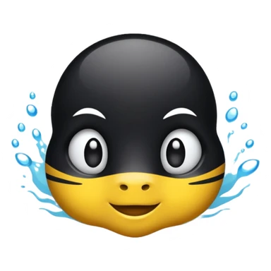 ein schwarzer aal mit gelben streifen sticker