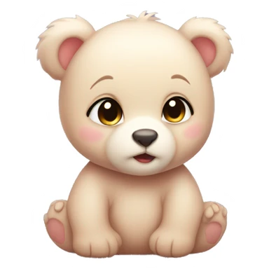 Blushing bear cub with rosy cheeks sticker