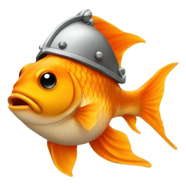 Goldfish wearing Viking helmet sticker