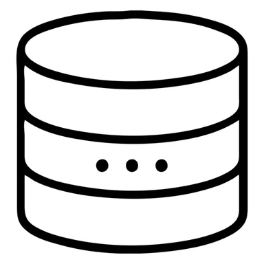 A red database storage icon with clean lines sticker