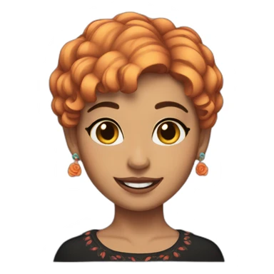 catrina short hair happy sticker