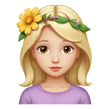 Girl profile picture with blonde hair and a flower in her hair sticker