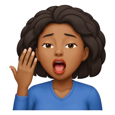 balck woman Yawning without Hand sticker