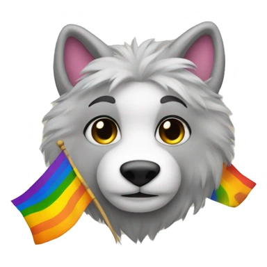 gay furry with a gay flag sticker