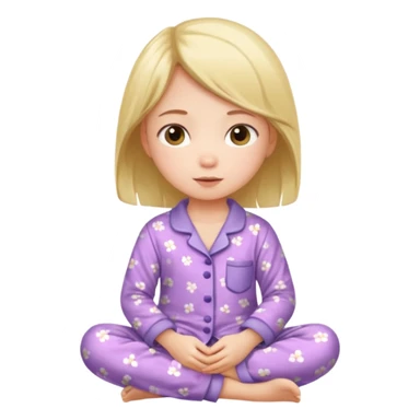 girl kid wearing cure pyjama sitting sticker