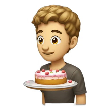 Michou avec un gâteau sur la tête sticker