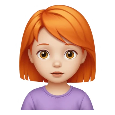 baby girl with orange hair sticker