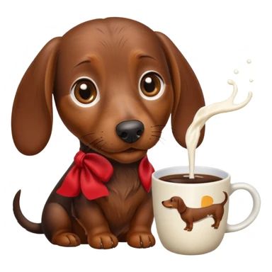 brown wirehaired dachshund coffee  sticker