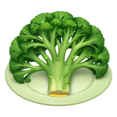 a plate with brocoli cut up sticker