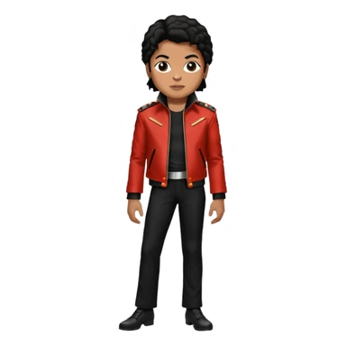 Michael Jackson with his Thriller jacket sticker