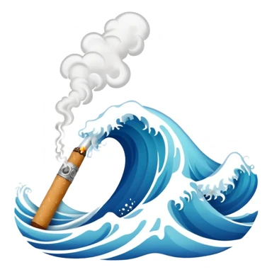 ocean wave smoking a cigarette sticker
