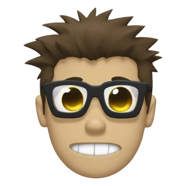 Eddsworld styled character with dark skin black shirt spikey like hair styled to cover the characters left eye and the character wears a black t-shirt with a skull on it. sticker