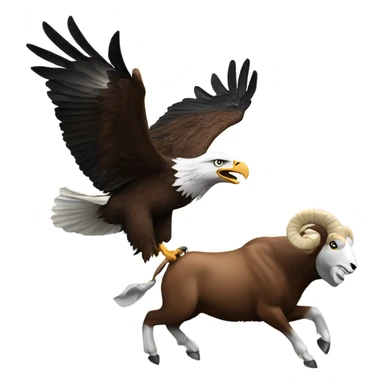 An eagle going after a ram sticker