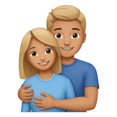  un homme serre sa sœur dans ses bras sticker