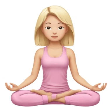 blonde yoga girl light pink clothes n sticker