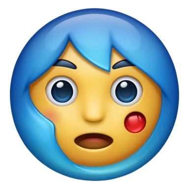 Give me a punching emoji with a blue gradient and transparency. sticker