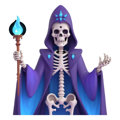 sinister skeleton lich with dark magic and shadowy aura sticker