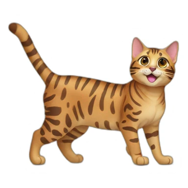 Bengal cat waving sticker