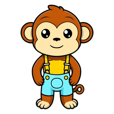 Monkey with braces sticker