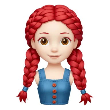 Doll with Red Hair – toy figure with braided red yarn hair.











































 sticker
