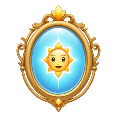 magic mirror reflecting a bright soul light sticker