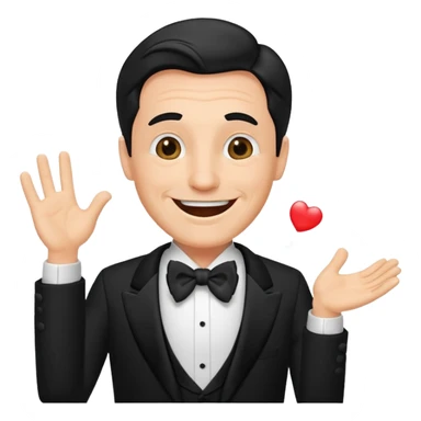 een man van 50 die een theather voorstelling geeft en een leuke grap maakt sticker