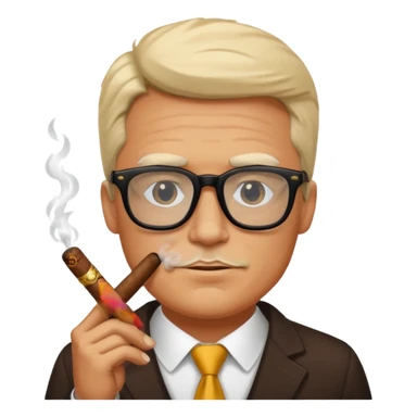 bold white guy in black glasses and cigar, Andrew Tate sticker