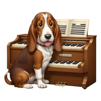 bassethound playing hammond sticker