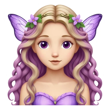 fairy wearing lilac, with long wavy dark blonde hair sticker