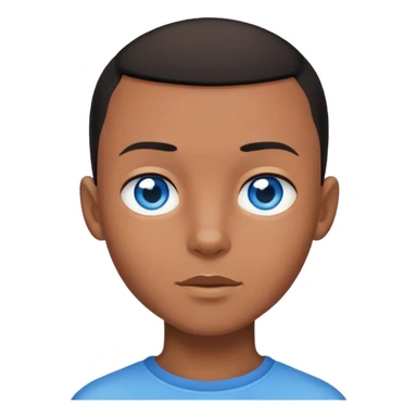 buzz cut black haired boy with blue eyes sticker