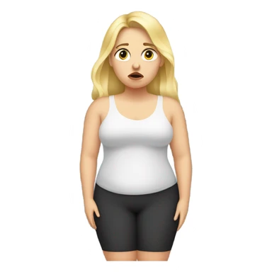 overweight blondie woman at mirror crying sticker