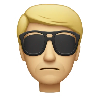 middle age man with blond short hairs and black glasses doing a facepalm sticker