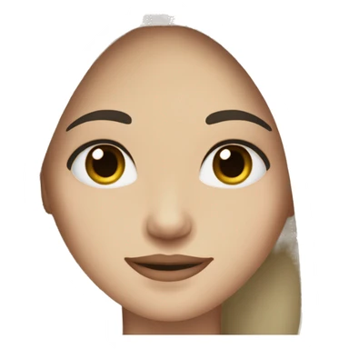 caucasian girl with black hair, brown eyes, black brows, white teeth  sticker