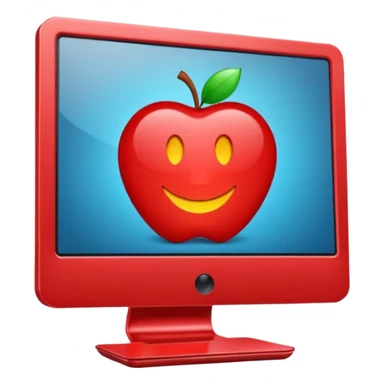 HAZ UN computador de color rojo carmesí brillante y que la pantalla tenga un to-do list sticker