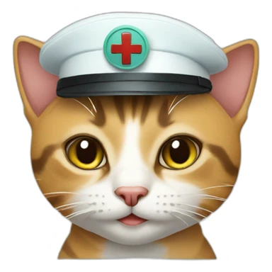  cat in a medic hat sticker