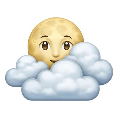 moon with clouds sticker