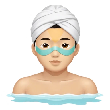 Boy with mask spa beauty full face relaxing sticker