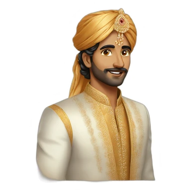 indian groom fair look sticker