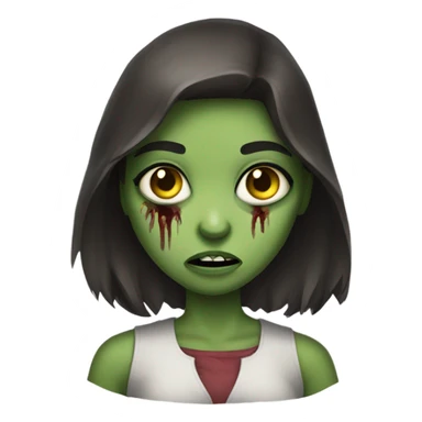 Brunette girl zombie horror  sticker