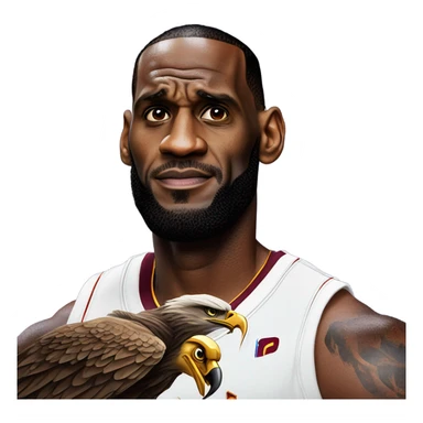 Lebron with a eagle  sticker