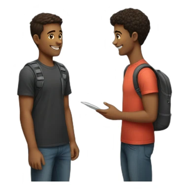 two students discussion sticker