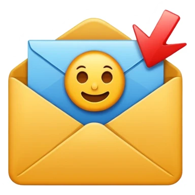 email inbox with checkmark, minimal sticker