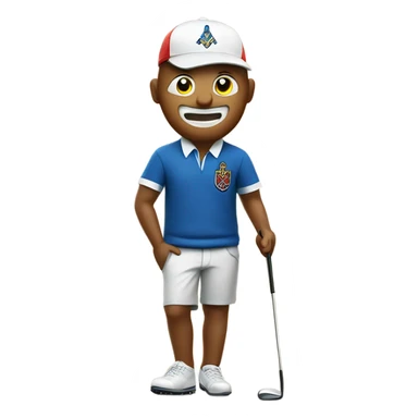 A norwegian freemason with icon on shirt playing golf sticker